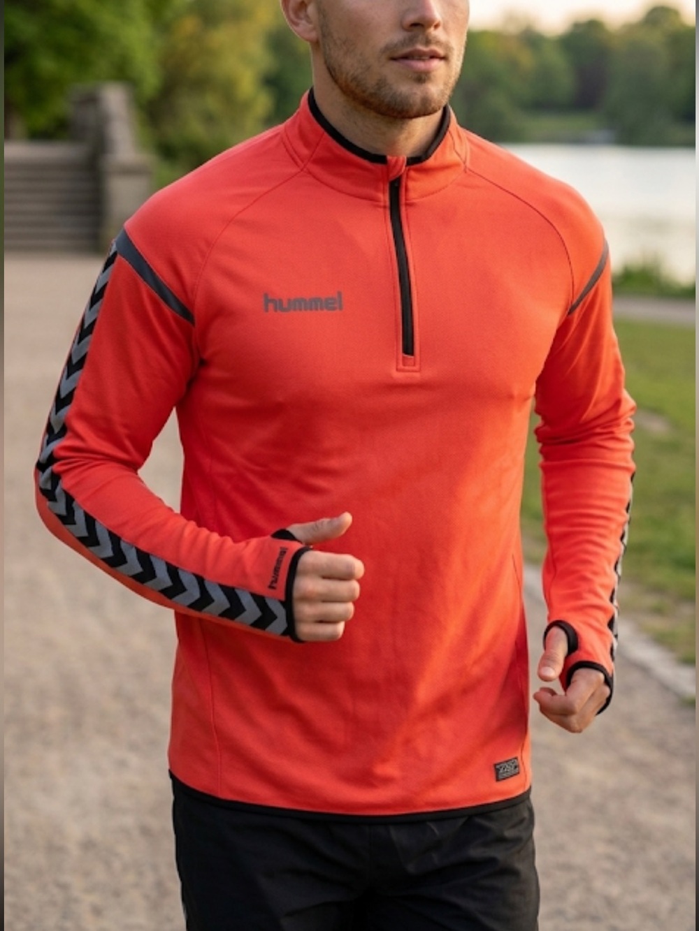 Hummel Orange Quarter-Zip Pullover AC 1/4 ZIP TRAINING SWEAT JKT medium